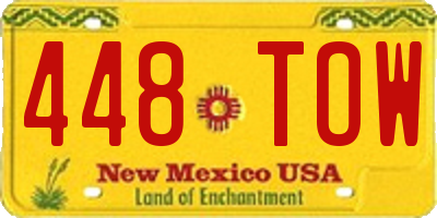 NM license plate 448TOW