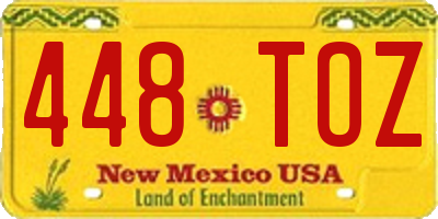 NM license plate 448TOZ
