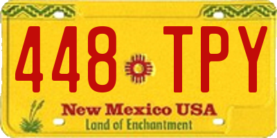 NM license plate 448TPY