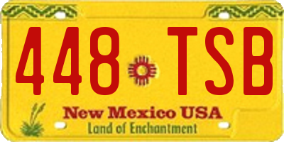 NM license plate 448TSB