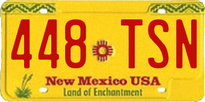 NM license plate 448TSN