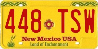 NM license plate 448TSW