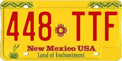 NM license plate 448TTF