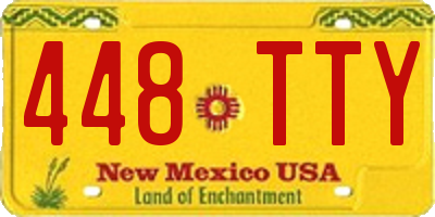 NM license plate 448TTY