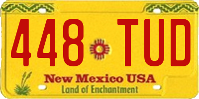 NM license plate 448TUD