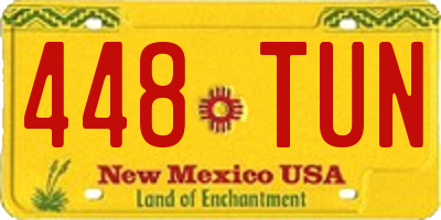 NM license plate 448TUN