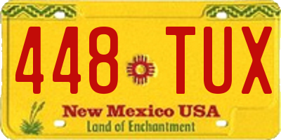 NM license plate 448TUX