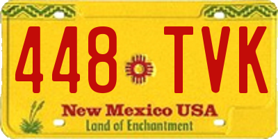NM license plate 448TVK