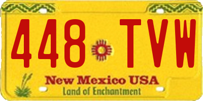 NM license plate 448TVW