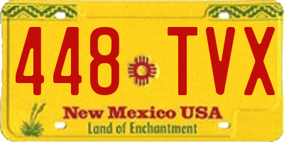 NM license plate 448TVX