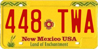 NM license plate 448TWA