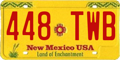 NM license plate 448TWB