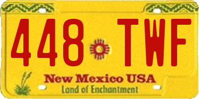 NM license plate 448TWF