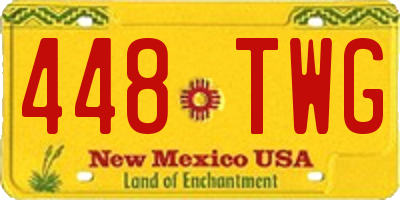 NM license plate 448TWG