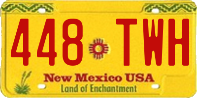NM license plate 448TWH