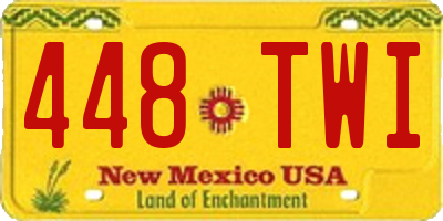 NM license plate 448TWI