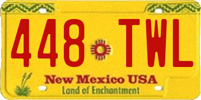 NM license plate 448TWL