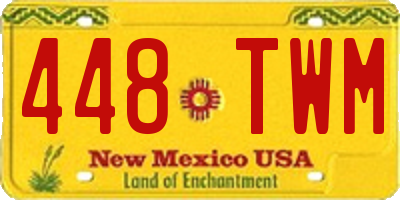 NM license plate 448TWM