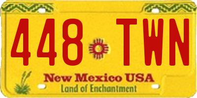 NM license plate 448TWN