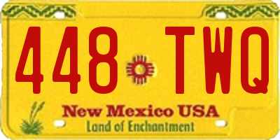 NM license plate 448TWQ
