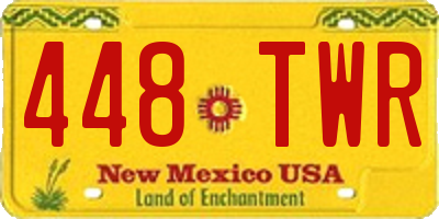 NM license plate 448TWR