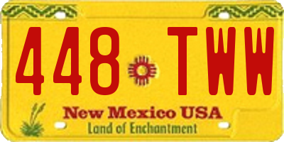 NM license plate 448TWW