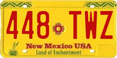 NM license plate 448TWZ