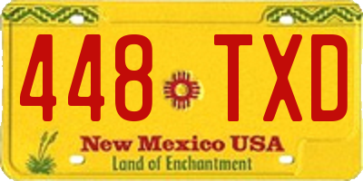 NM license plate 448TXD