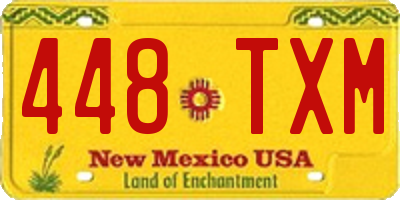 NM license plate 448TXM