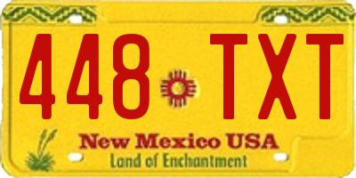 NM license plate 448TXT