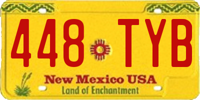 NM license plate 448TYB