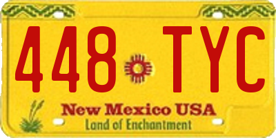 NM license plate 448TYC