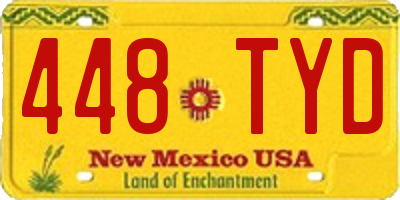 NM license plate 448TYD