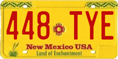 NM license plate 448TYE