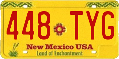 NM license plate 448TYG