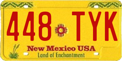 NM license plate 448TYK