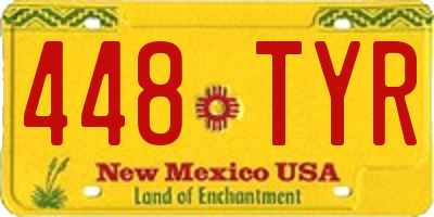 NM license plate 448TYR