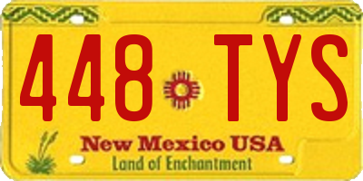 NM license plate 448TYS
