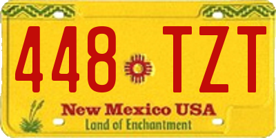 NM license plate 448TZT