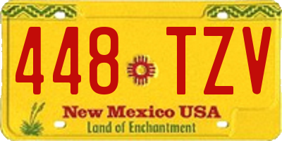 NM license plate 448TZV