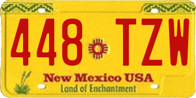 NM license plate 448TZW