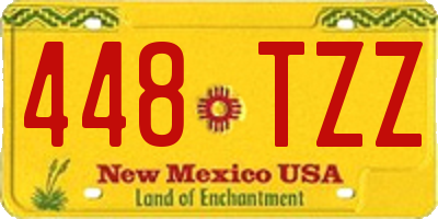 NM license plate 448TZZ