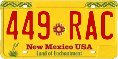 NM license plate 449RAC