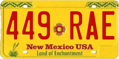 NM license plate 449RAE