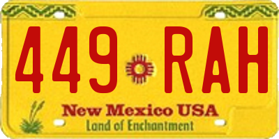 NM license plate 449RAH