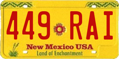 NM license plate 449RAI