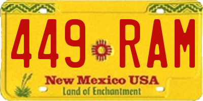 NM license plate 449RAM