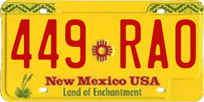 NM license plate 449RAO