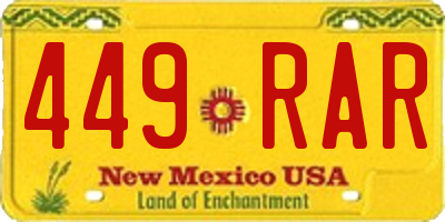 NM license plate 449RAR