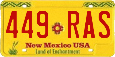 NM license plate 449RAS